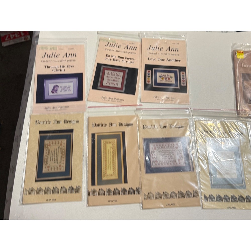 Vintage Julie Ann & Patricia Ann Designs Cross Stitch Pattern Lot 1980s Samplers